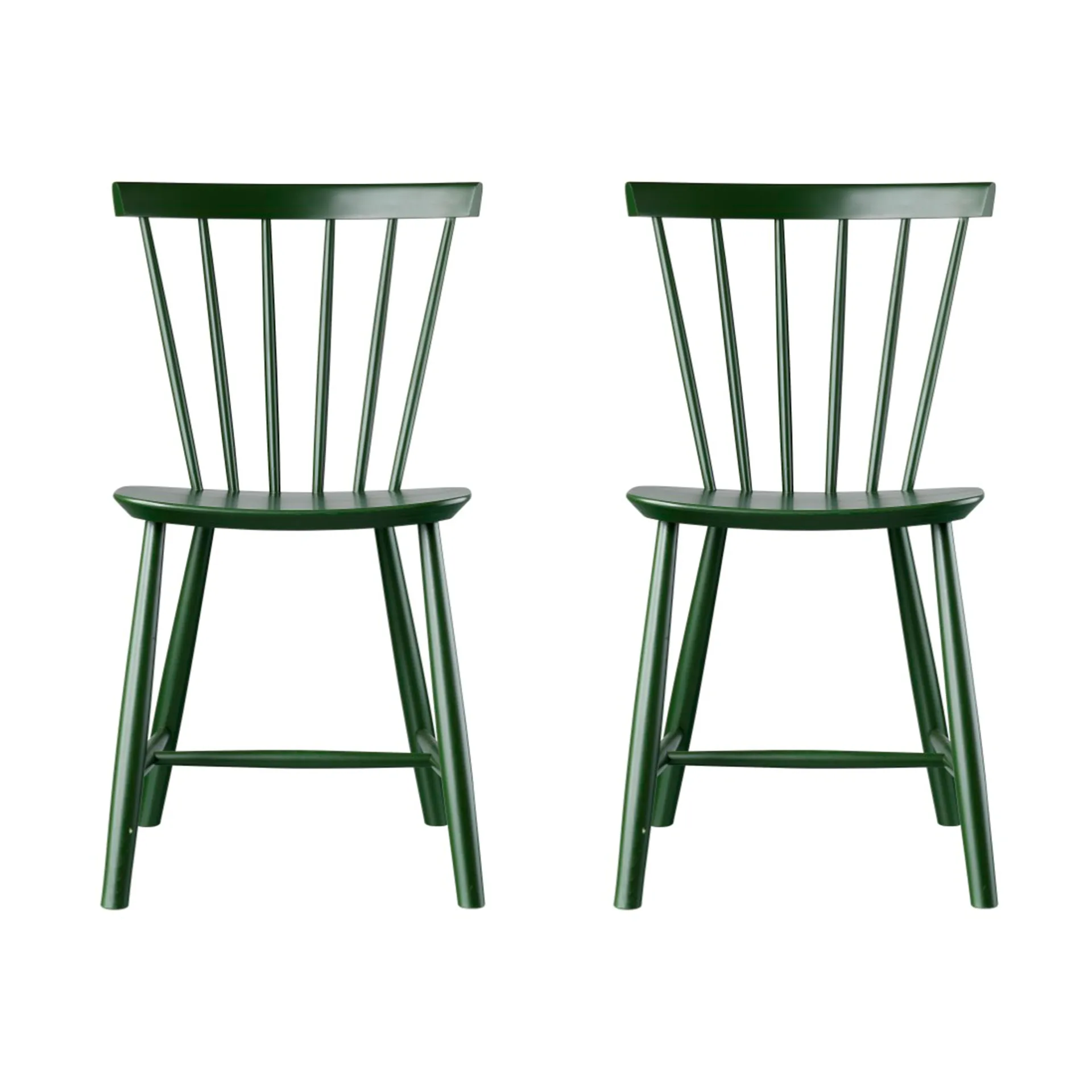 J46 stoel, Beech bottle green painted, 2-pack FDB Møbler
