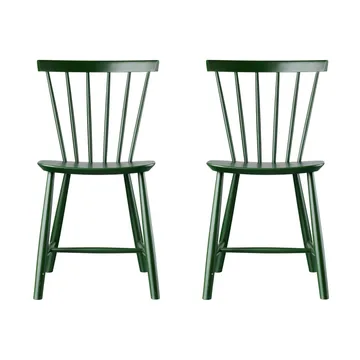 J46 stoel, Beech bottle green painted, 2-pack - FDB Møbler