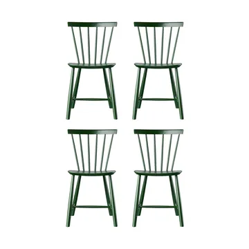 J46 stoel, Beech bottle green painted, 4-pack - FDB Møbler