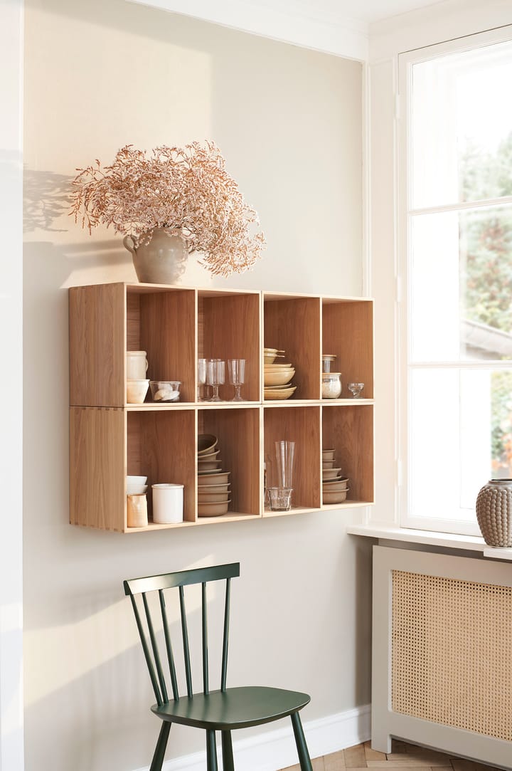 J46 stoel, Beech dusty green painted FDB Møbler