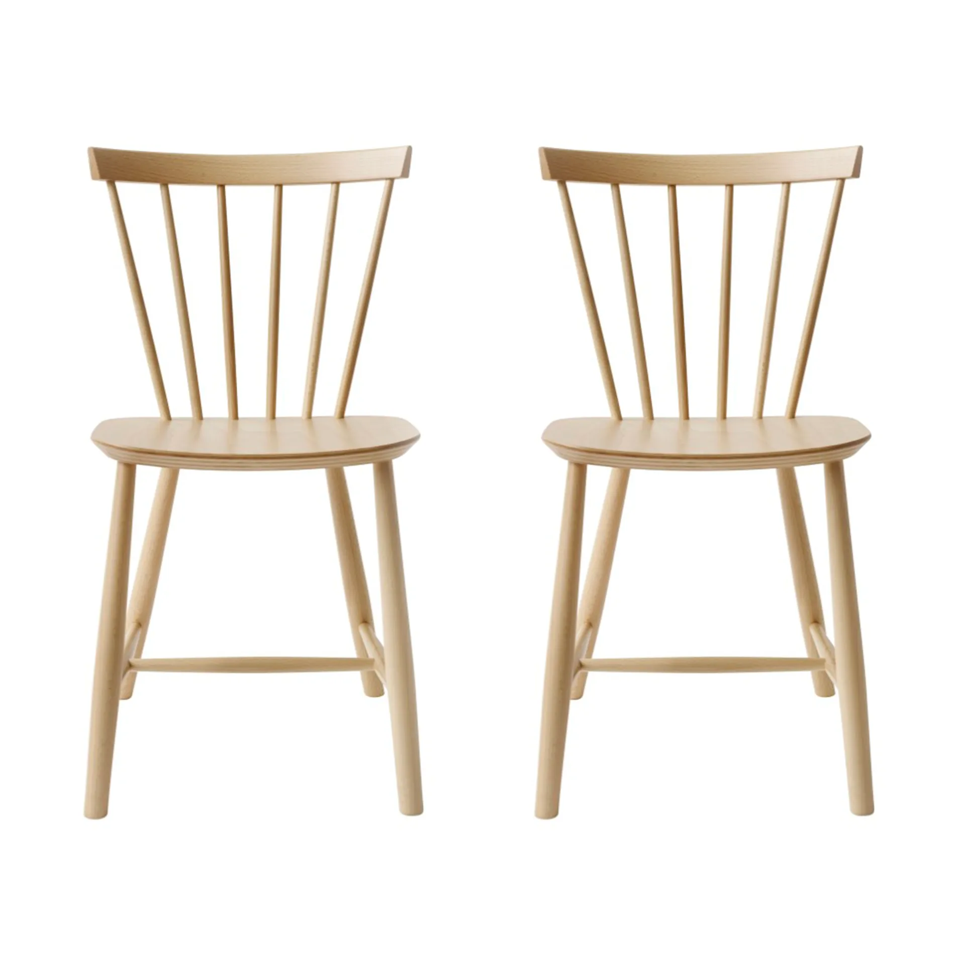 J46 stoel, Beech nature gelakt, 2-pack,  FDB Møbler