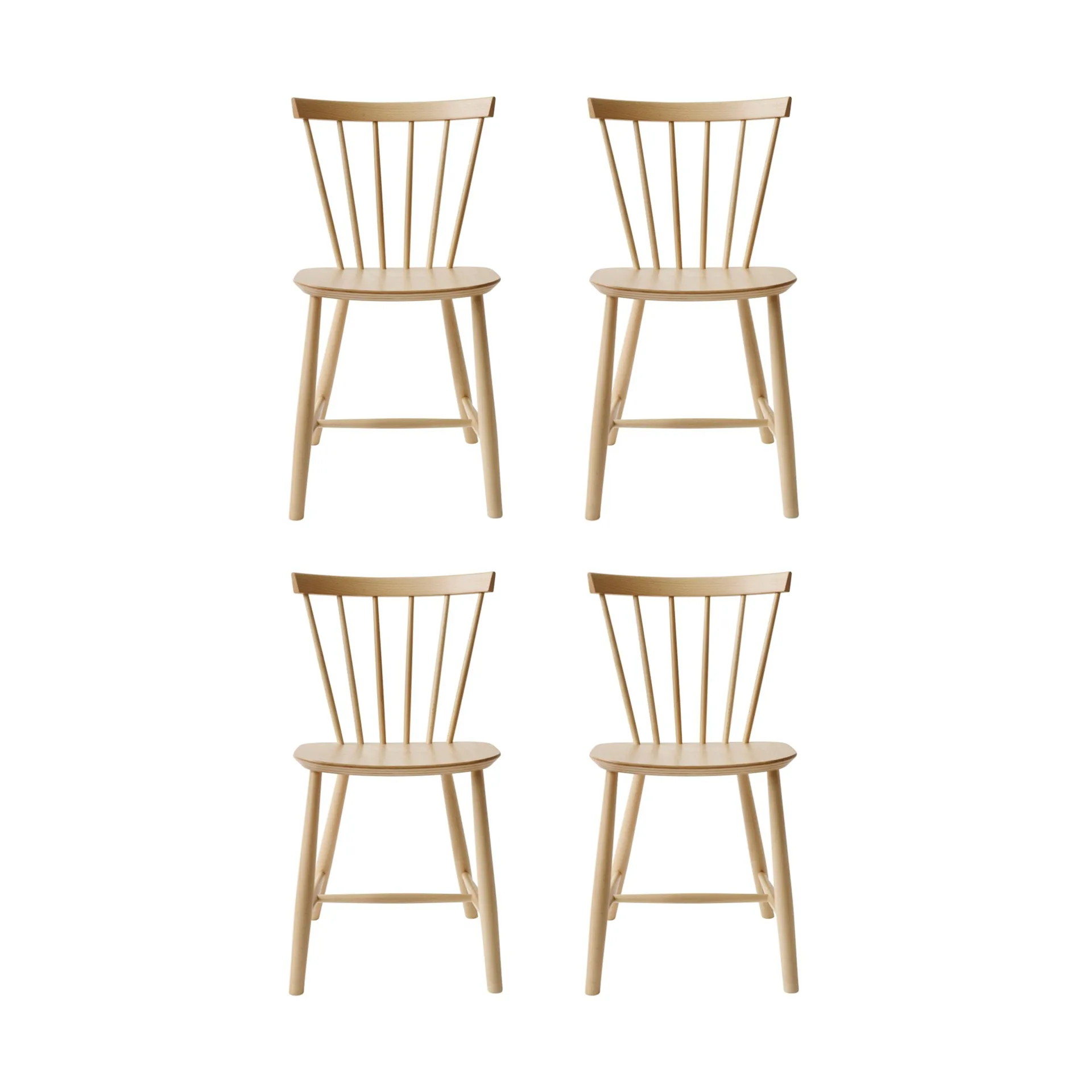 J46 stoel, Beech nature gelakt, 4-pack,  FDB Møbler