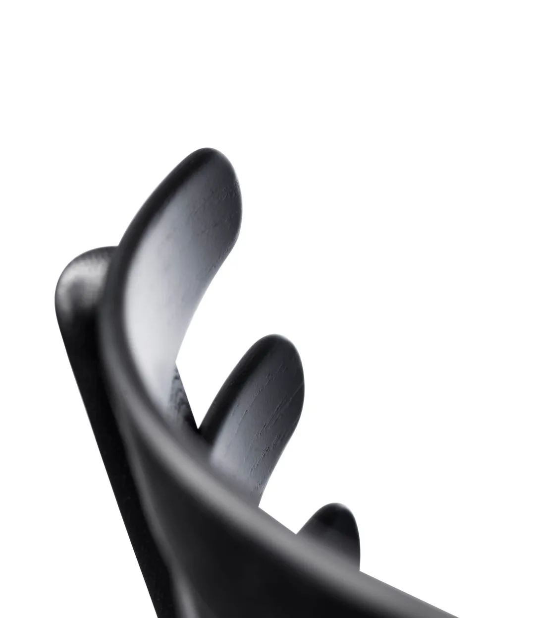 J48 stoel, Oak black painted-black leather FDB Møbler