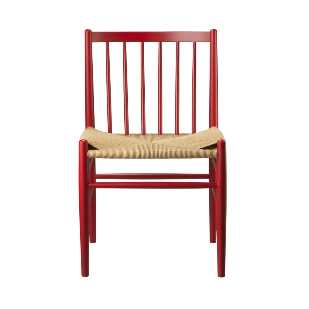 J80 stoel, Ruby red beuken-paper cord FDB Møbler