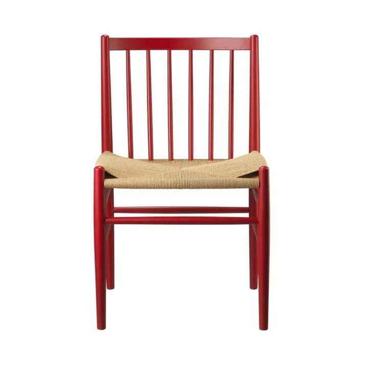 J80 stoel - Ruby red beuken-paper cord - FDB Møbler