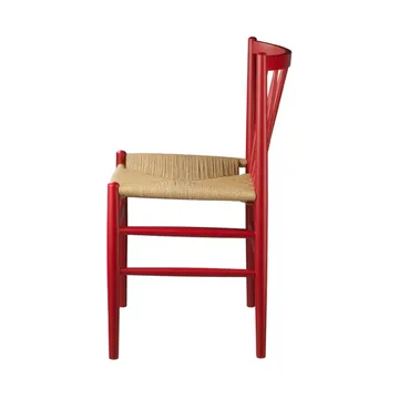J80 stoel - Ruby red beuken-paper cord - FDB Møbler