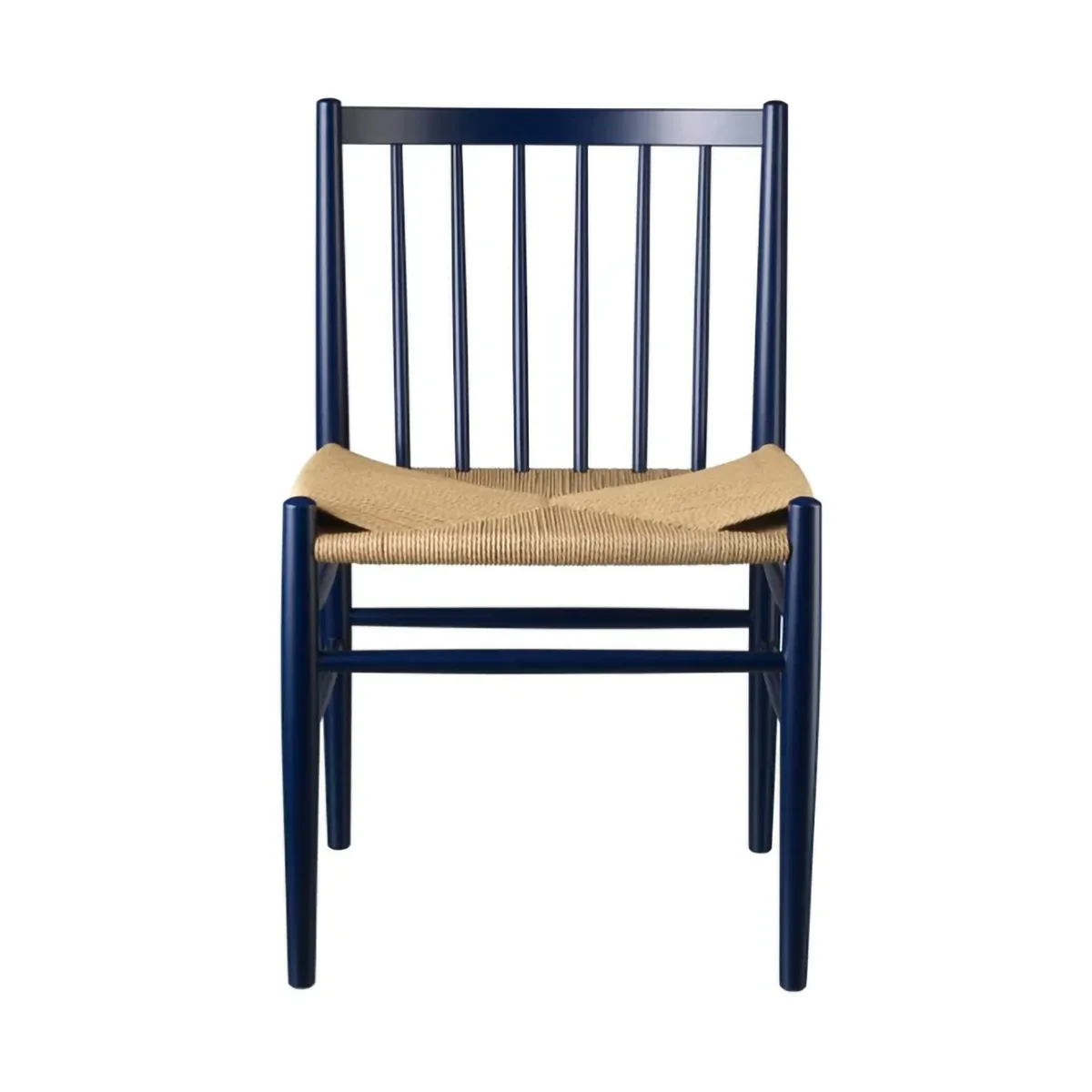 J80 stoel, Steel blue beuken-paper cord FDB Møbler