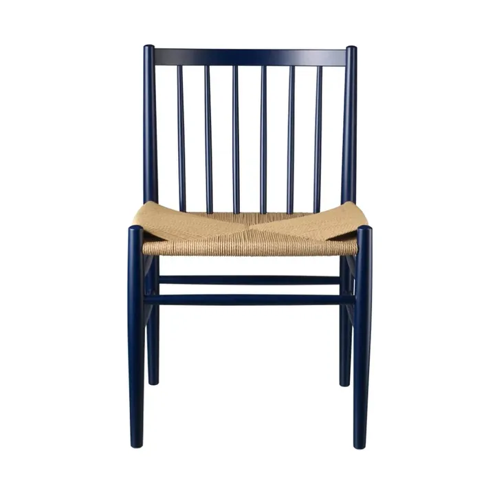 J80 stoel - Steel blue beuken-paper cord - FDB Møbler