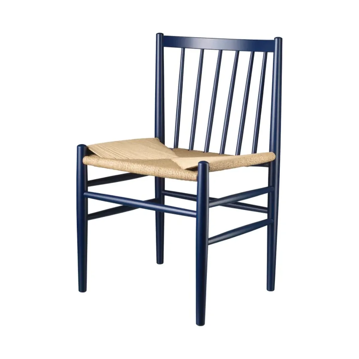 J80 stoel, Steel blue beuken-paper cord FDB Møbler