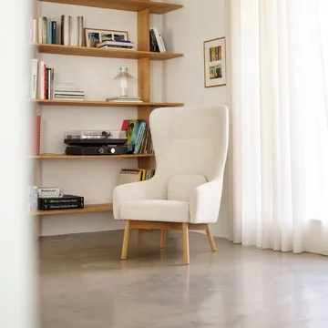 L35 Gesja Wing Chair Fauteuil - Beige-gelakt eiken - FDB Møbler