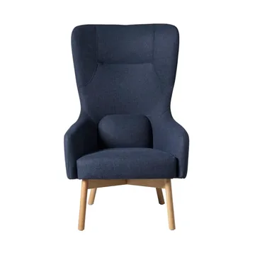 L35 Gesja Wing Chair Fauteuil - Donkerblauw-gelakt eiken - FDB Møbler