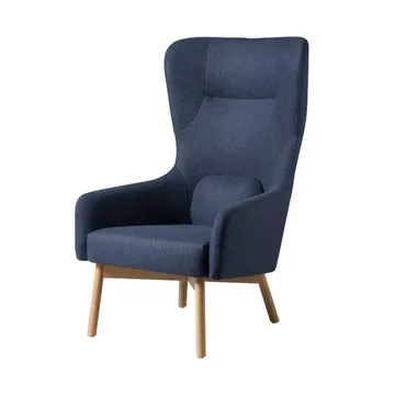 L35 Gesja Wing Chair Fauteuil - Donkerblauw-gelakt eiken - FDB Møbler