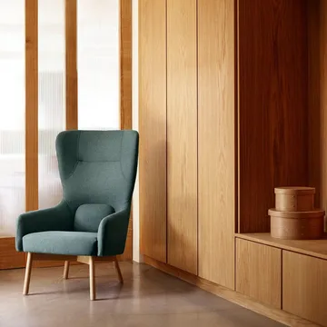 L35 Gesja Wing Chair Fauteuil - Groen-gelakt eiken - FDB Møbler