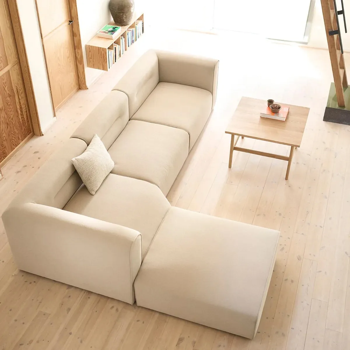 L44 Mols bankmodule poef, Beige FDB Møbler