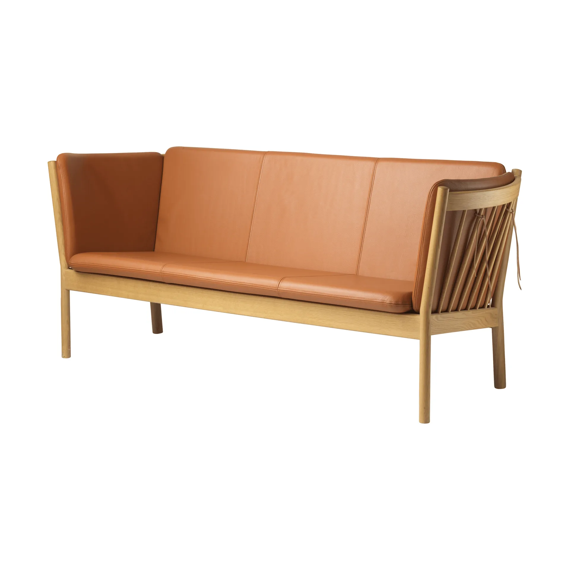 L45 MK154 bank, Gelakt eiken-leer cognac FDB Møbler