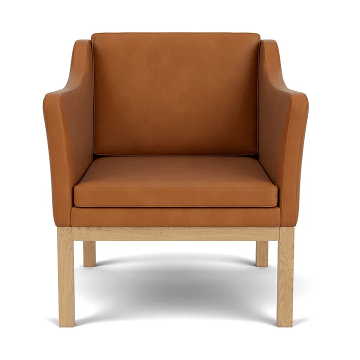 L46 MK155 easy chair armstoel - Gelakt eiken-leer cognac - FDB Møbler