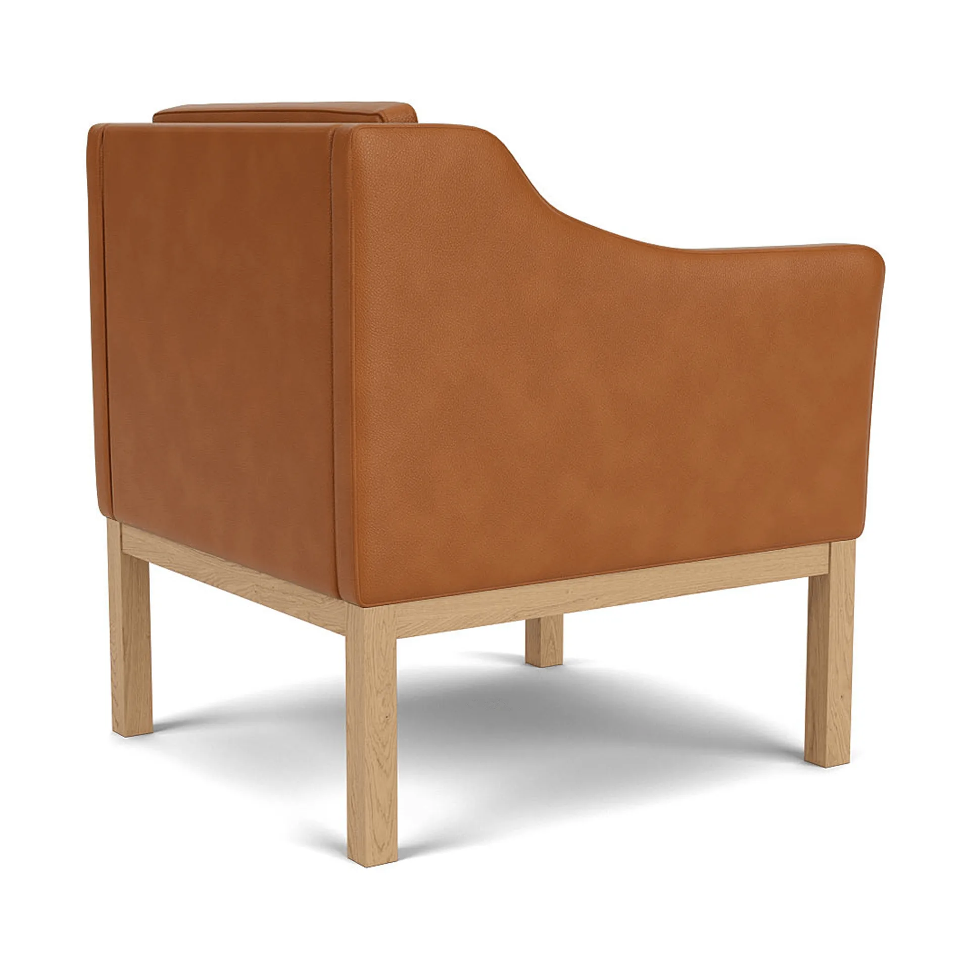 L46 MK155 easy chair armstoel, Gelakt eiken-leer cognac FDB Møbler