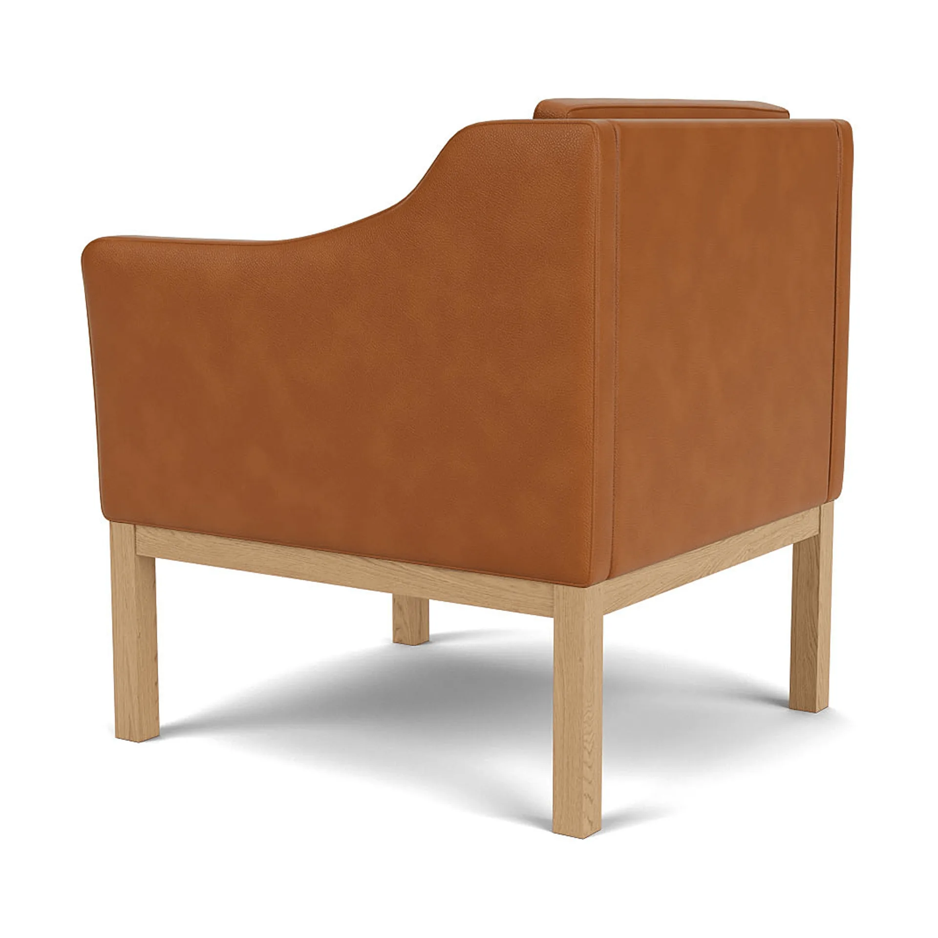 L46 MK155 easy chair armstoel, Gelakt eiken-leer cognac FDB Møbler