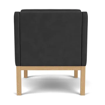 L46 MK155 easy chair armstoel - Gelakt eiken-leer zwart - FDB Møbler