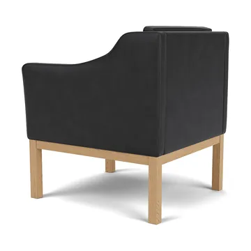 L46 MK155 easy chair armstoel - Gelakt eiken-leer zwart - FDB Møbler