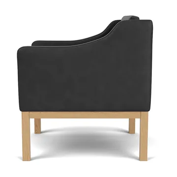 L46 MK155 easy chair armstoel - Gelakt eiken-leer zwart - FDB Møbler