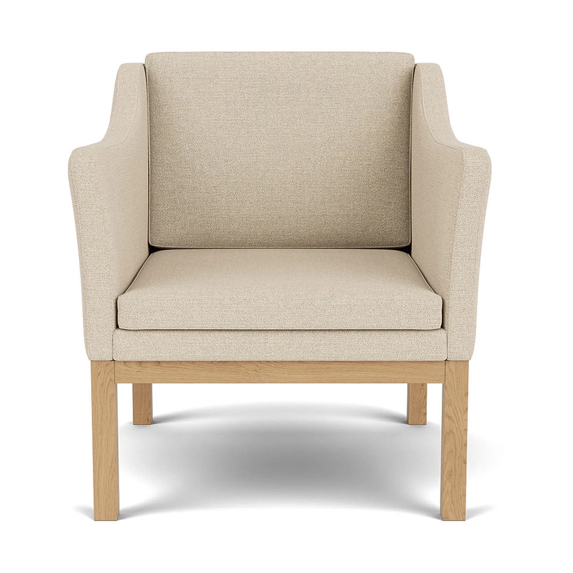 L46 MK155 easy chair armstoel, Gelakt eiken-stof beige FDB Møbler