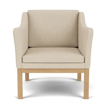 L46 MK155 easy chair armstoel - Gelakt eiken-stof beige - FDB Møbler
