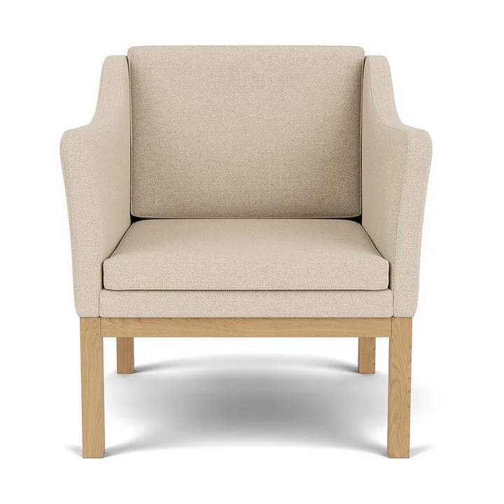 L46 MK155 easy chair armstoel - Gelakt eiken-stof beige - FDB Møbler