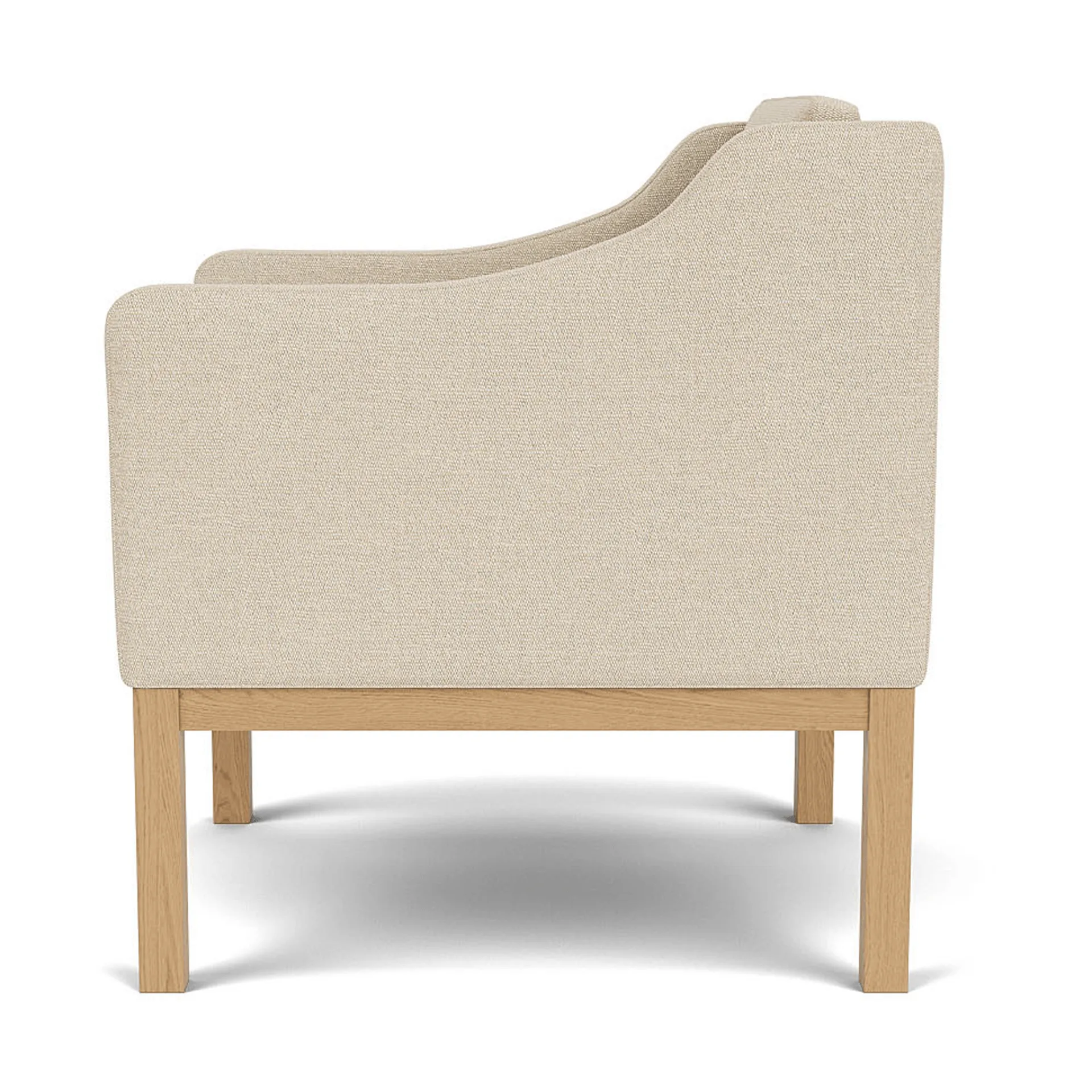 L46 MK155 easy chair armstoel, Gelakt eiken-stof beige FDB Møbler