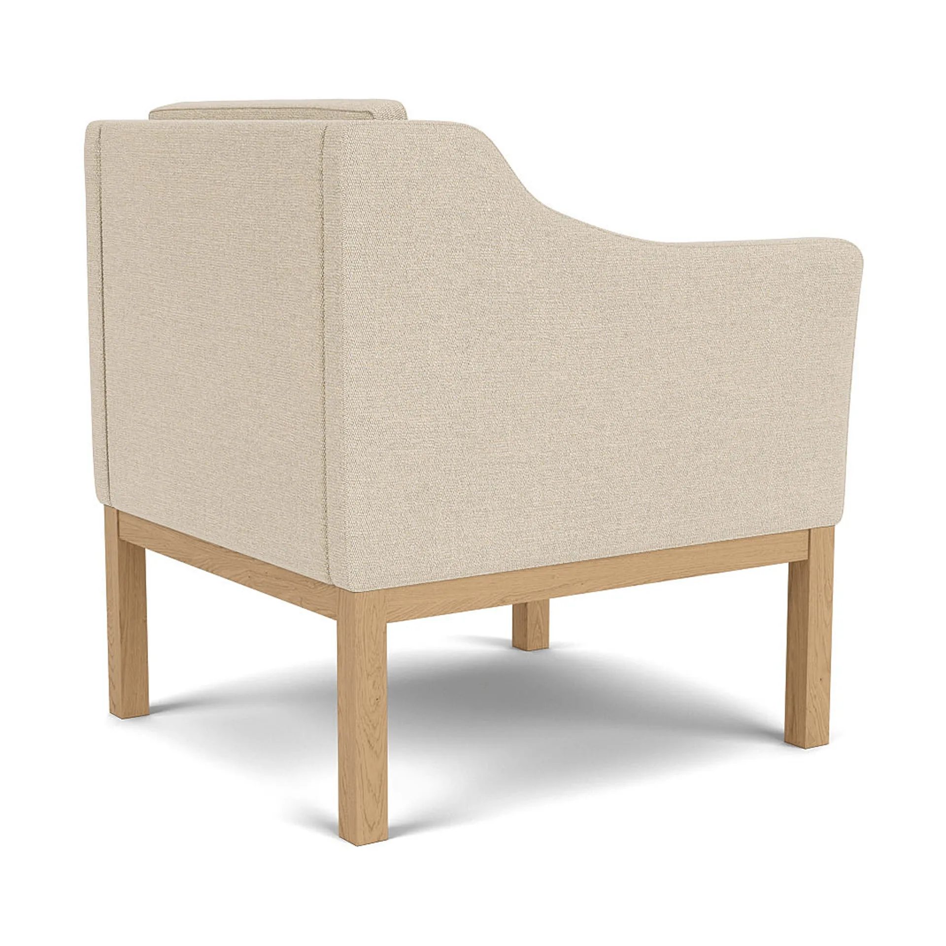 L46 MK155 easy chair armstoel, Gelakt eiken-stof beige FDB Møbler