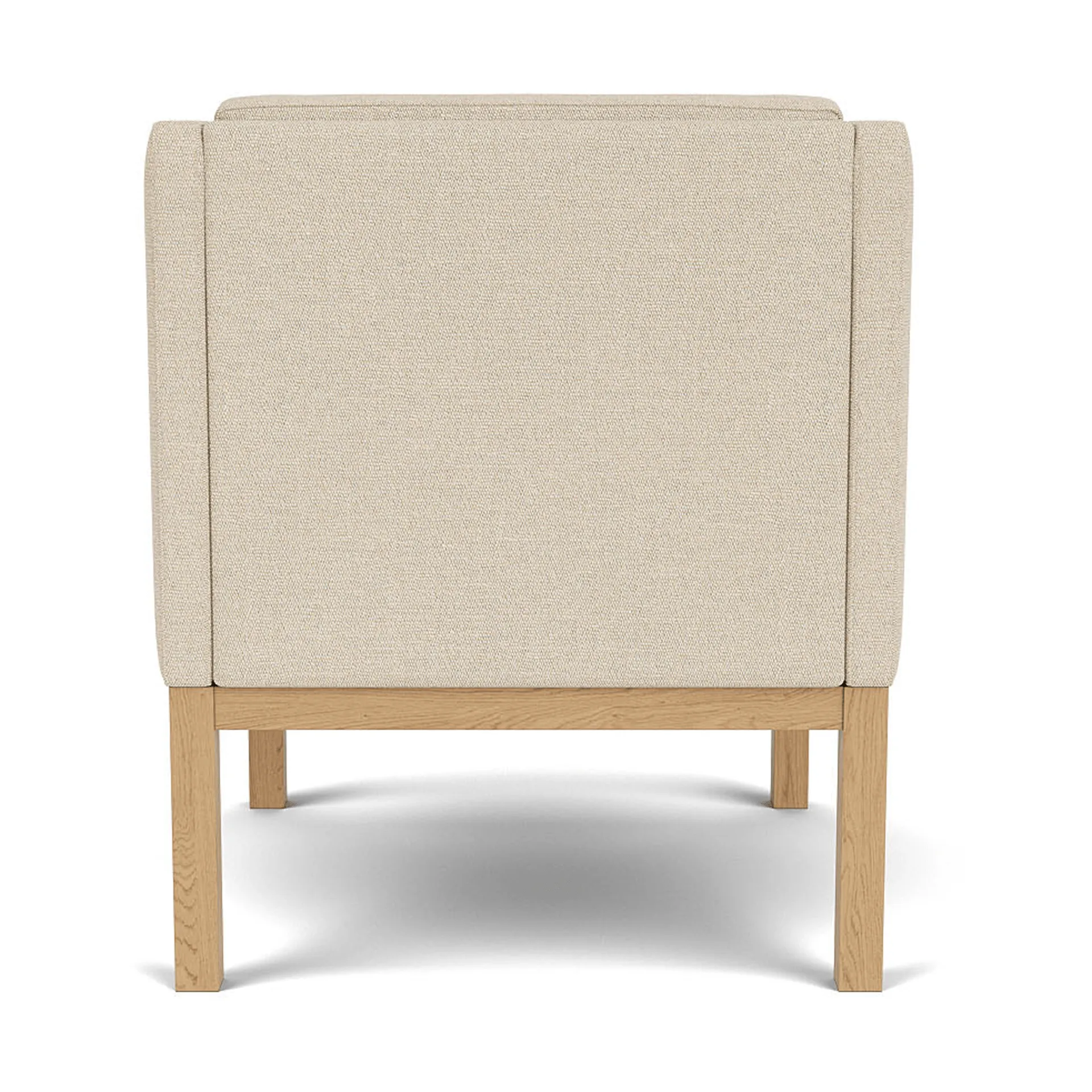 L46 MK155 easy chair armstoel, Gelakt eiken-stof beige FDB Møbler