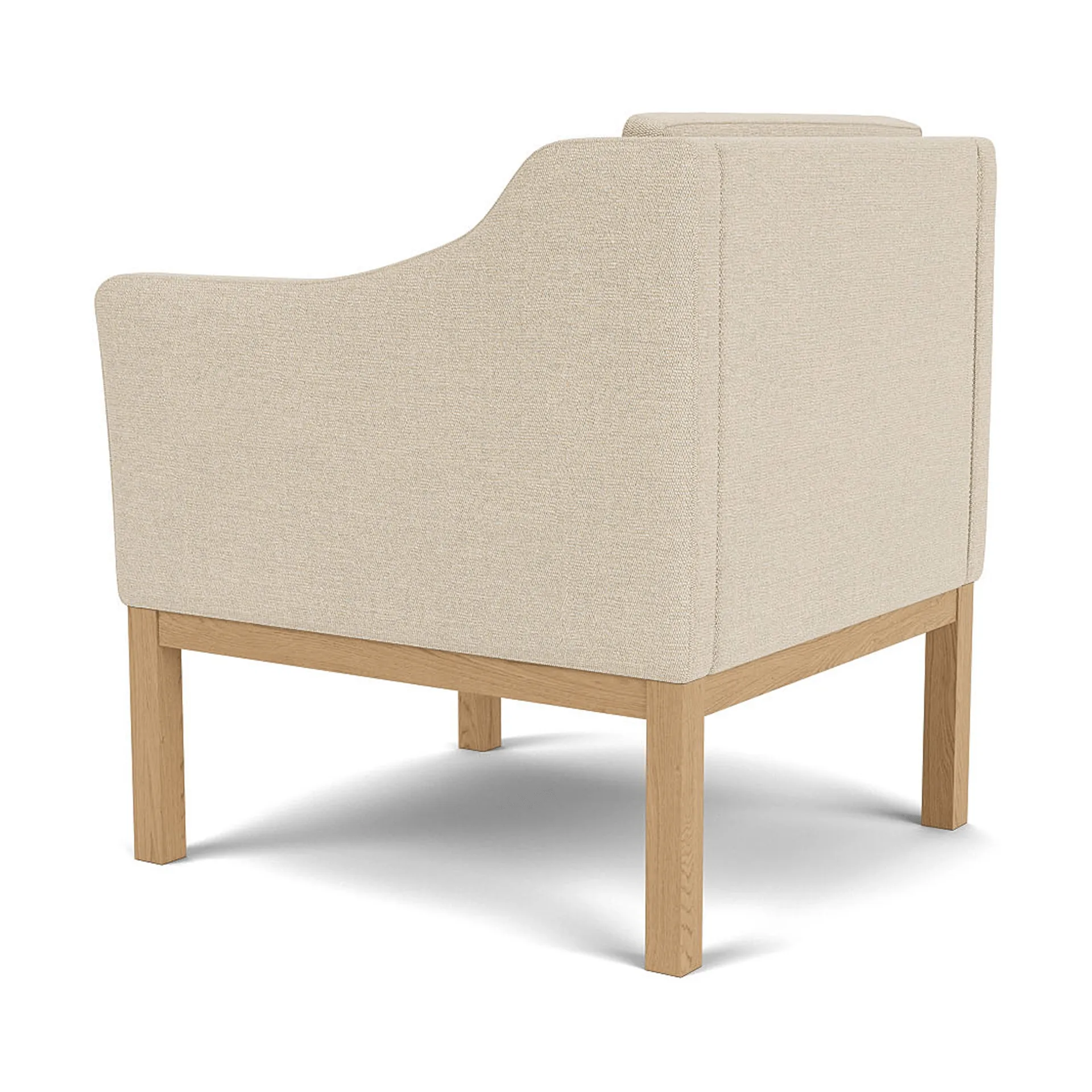 L46 MK155 easy chair armstoel, Gelakt eiken-stof beige FDB Møbler
