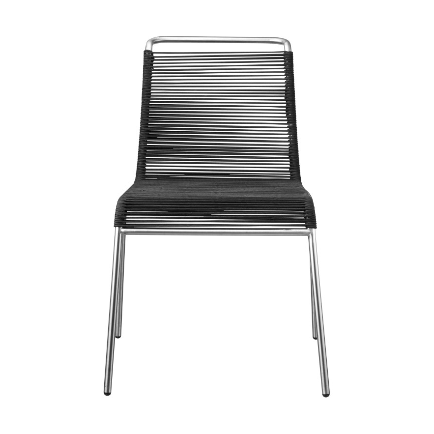 FDB Mobler M20 Teglgård Cord Chair stoel Black-stainless steel