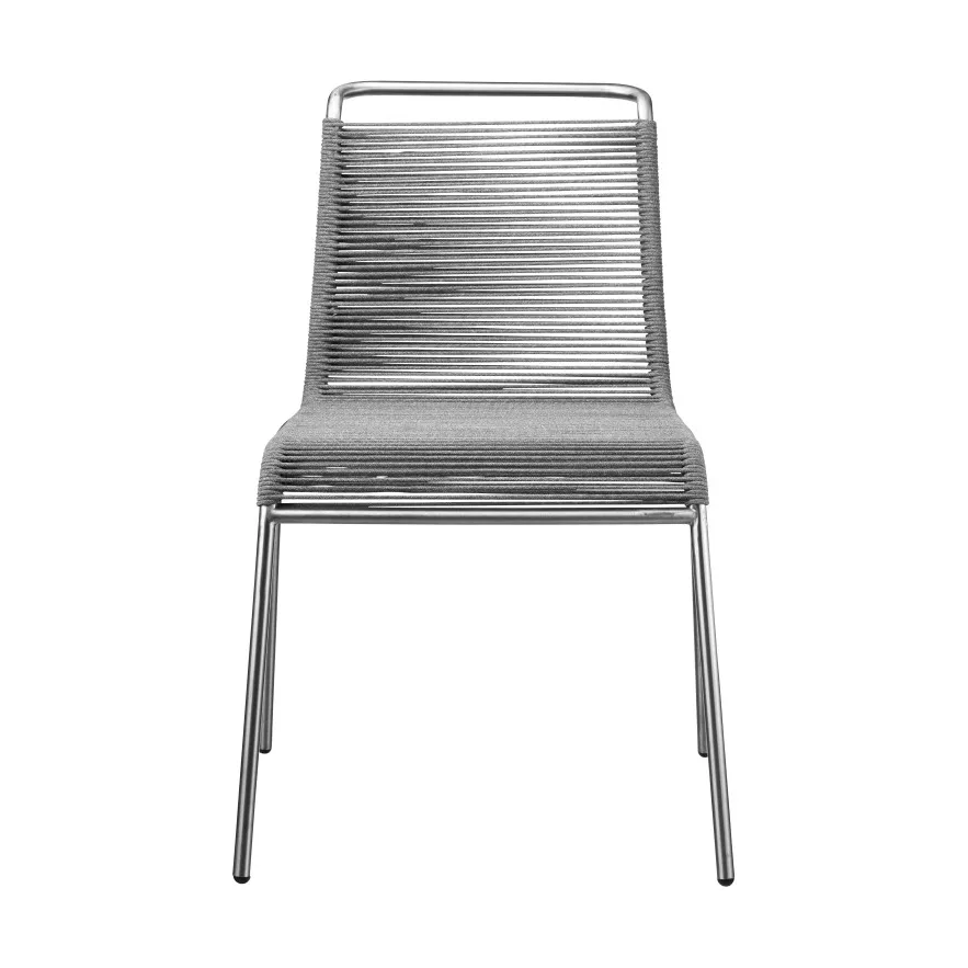M20 Teglgård Cord Chair stoel, Light grey mixed-stainless steel FDB Møbler