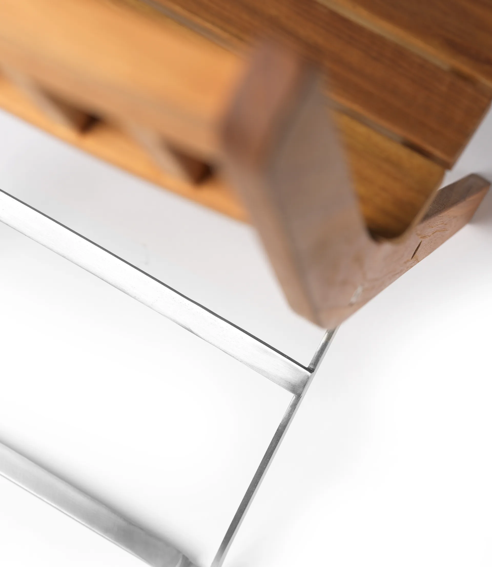 M23 Lilleø balkonstoel, Teak-roestvrij staal FDB Møbler