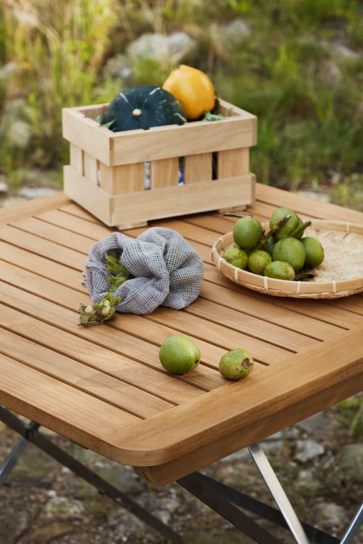 M26 Lilleø balkon tafel, Teak-roestvrij staal FDB Møbler