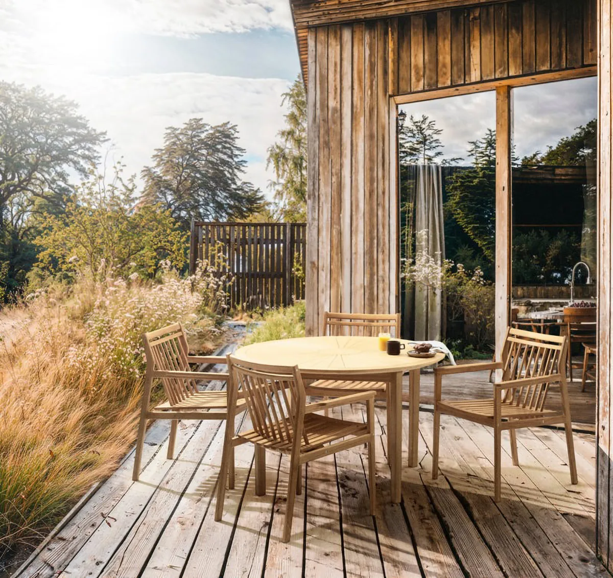 M27 Sammen tuintafel Ø120 cm, Teak massiv geolied FDB Møbler