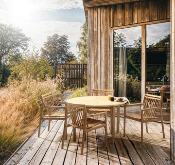 M27 Sammen tuintafel Ø120 cm - Teak massiv geolied - FDB Møbler