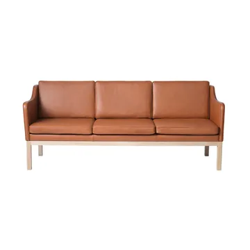 MK46 Mogens Koch 3-zits bank - Gelakt eiken-cognac leer - FDB Møbler