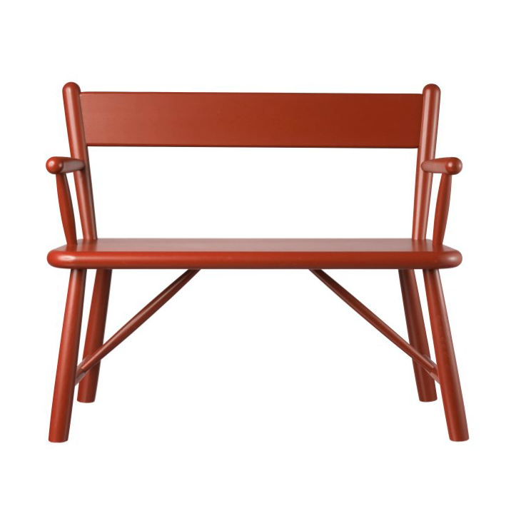 FDB Mobler P11 kinderbank Beech red painted | Scandinavisch Interieur | Banken | Rood