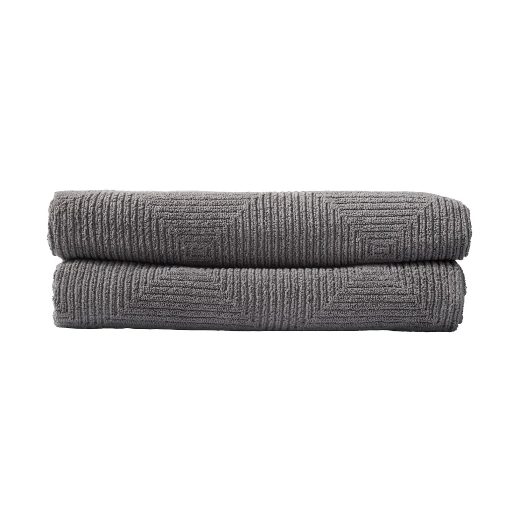R33 Kirkeby badhanddoek 2-pack, Granite gray FDB Møbler