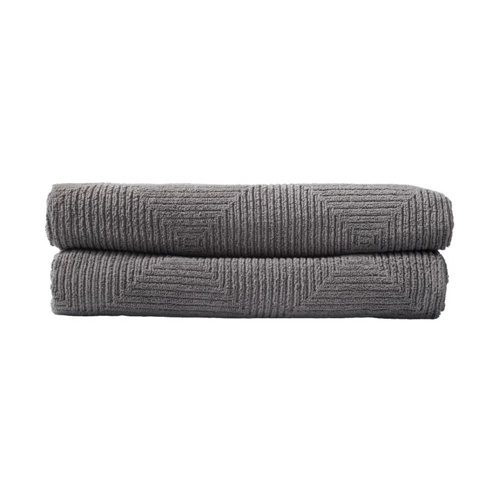 R33 Kirkeby badhanddoek 2-pack - Granite gray - FDB Møbler