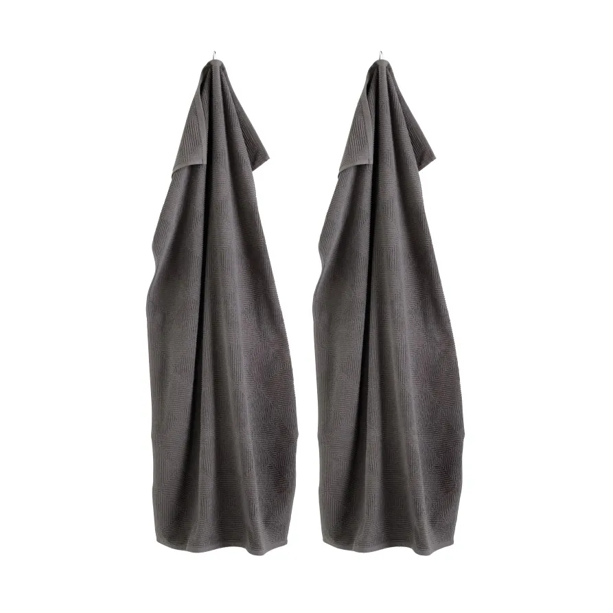 R33 Kirkeby badhanddoek 2-pack, Granite gray FDB Møbler