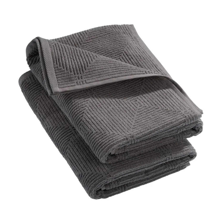R33 Kirkeby badhanddoek 2-pack, Granite gray FDB Møbler