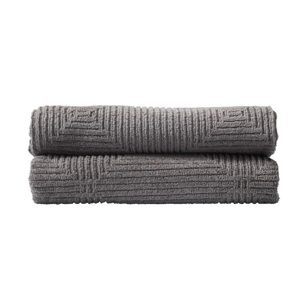 R33 Kirkeby handdoek 2-pack, Granite gray FDB Møbler