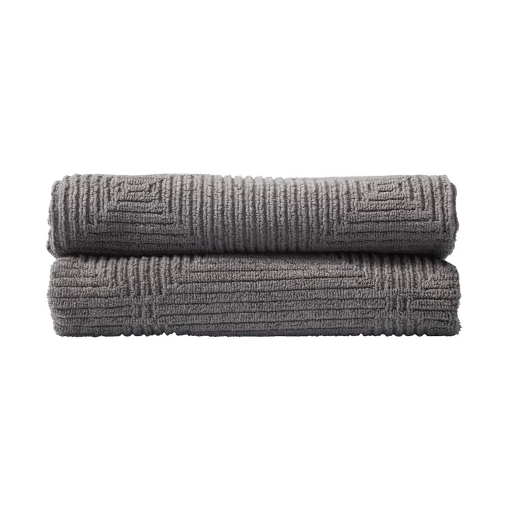 R33 Kirkeby handdoek 2-pack - Granite gray - FDB Møbler