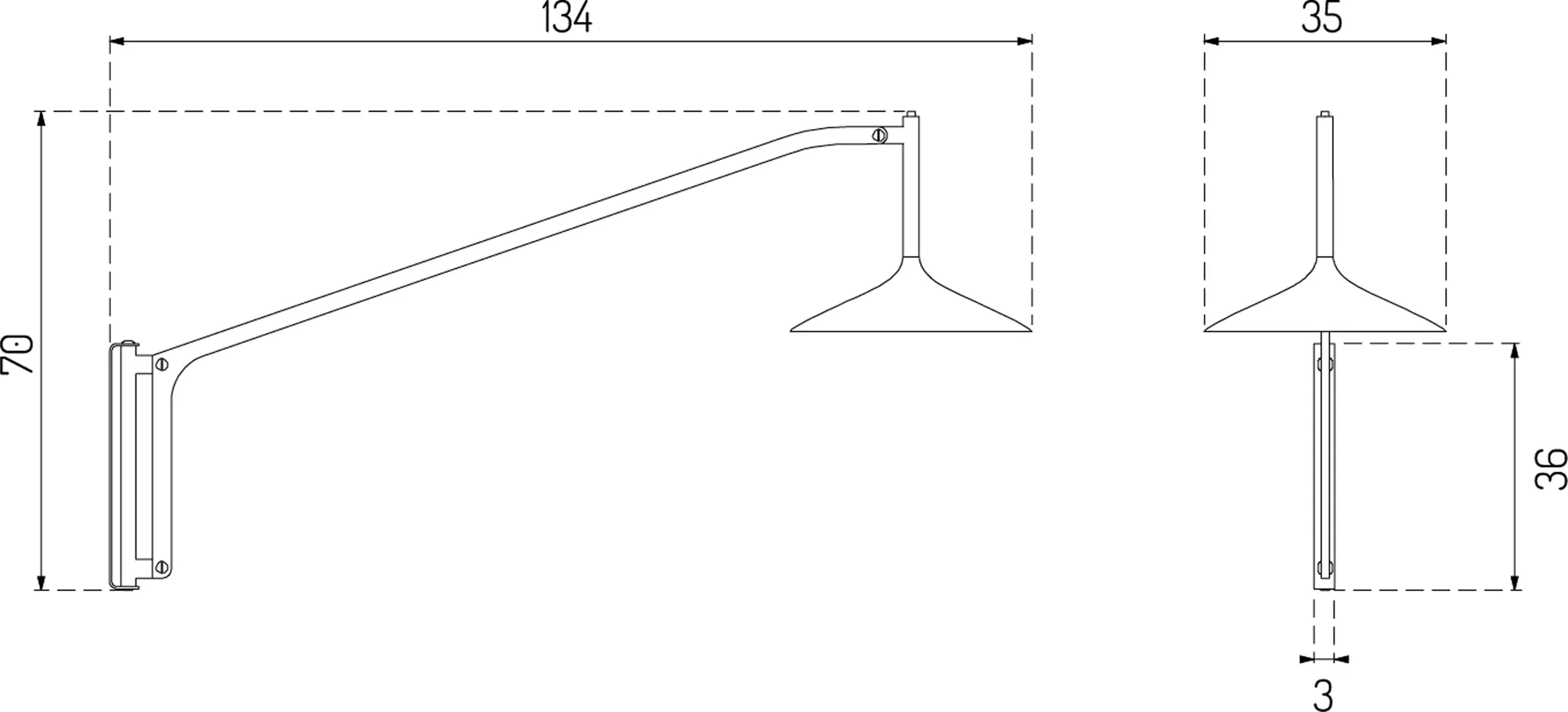 U17 Hasle wandlamp, Olijfgroen, 134 cm FDB Møbler