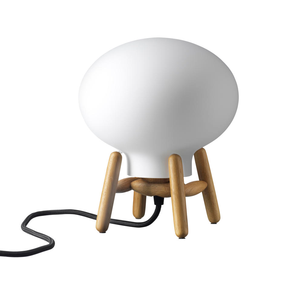 FDB Mobler U6 Hiti Mini tafellamp Opal glass-oak nature lacquered