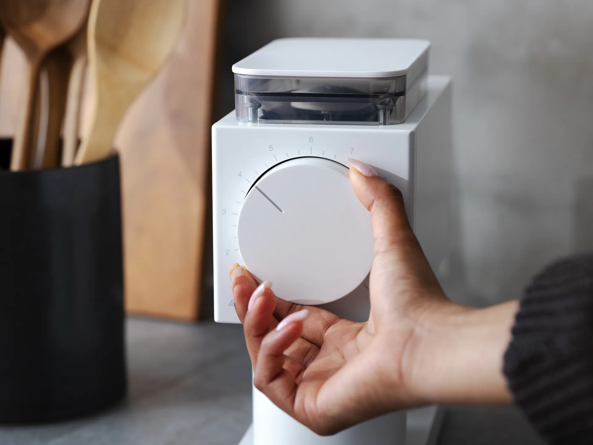 Ode koffiemolen gen 2, Matte white Fellow