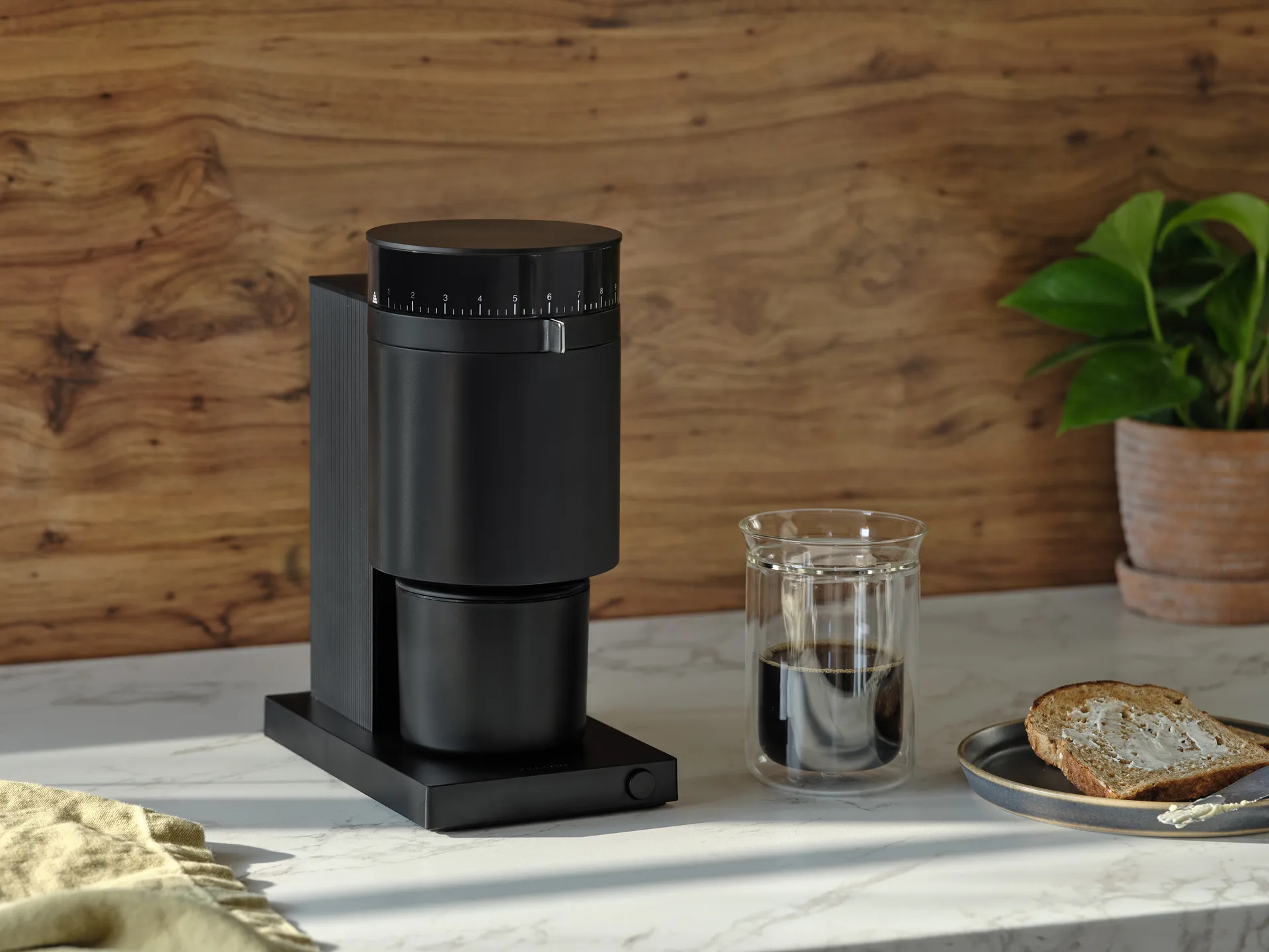 Opus Conical Burr elektrische koffiemolen, Matte black Fellow